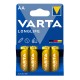 Blister 4 Batterie AA 1.5V Longlife Varta