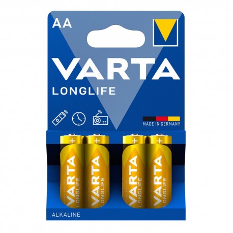 Blister 4 Batterie AA 1.5V Longlife Varta