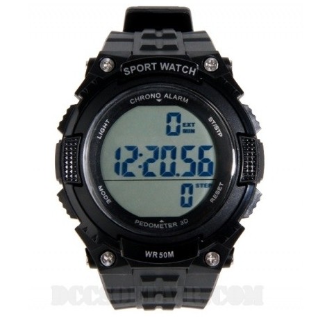 Orologio Digitale WR50M Con Pedometro Delta Tactics