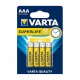 Blister 4 Batterie AAA 1.5V Superlife Varta