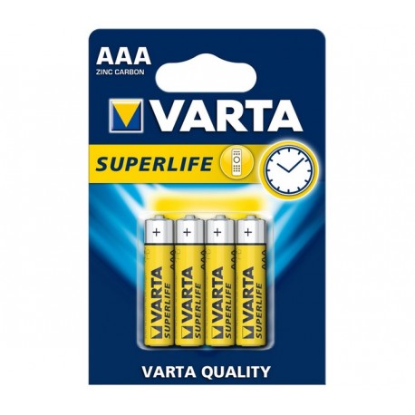 Blister 4 Batterie AAA 1.5V Superlife Varta