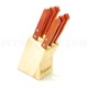 De Luca Ceppo in Legno Con 6 Coltelli Seghettati