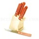 De Luca Ceppo in Legno Con 6 Coltelli Seghettati