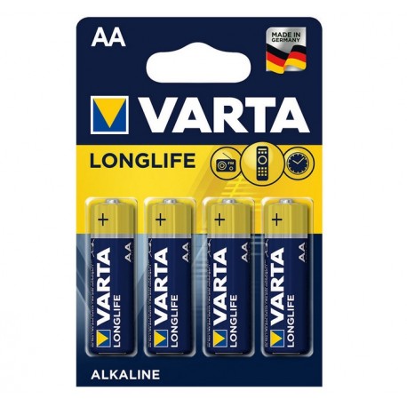 Blister 4 Batterie AA 1.5V Longlife Varta