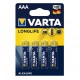 Blister 4 Batterie AAA 1.5V Longlife Varta